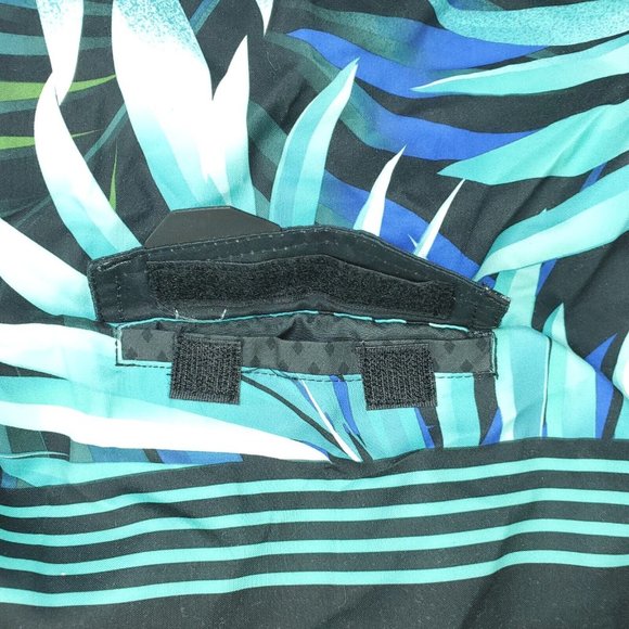 Ocean Current OC Boardshorts Boys L (Approx. 14/16) Green Black Leaf - Picture 7 of 11